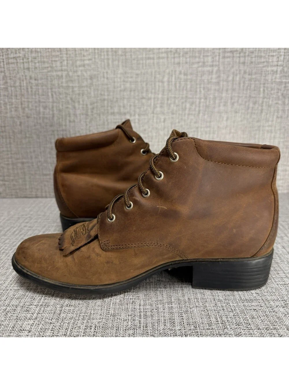 Ariat Boots Womens 9.5 B M Heritage Lacer Kiltie Brown Leather Lace-Up Western